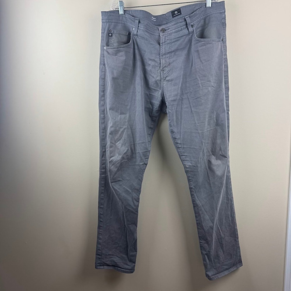AG Adriano Goldschmied Everett Slim Straight Pants Grey Mens 38x32
